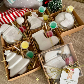 Χριστουγεννιάτικο Γύψινο Σετ Χειροτεχνίας με Πινέλο & Ακρυλικά Χρώματα