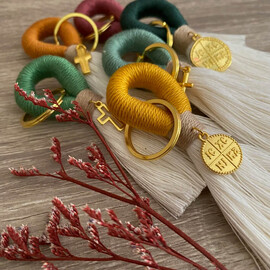 Μαρτυρικά Βάπτισης Μακραμέ Μπρελόκ Πράσινες Αποχρώσεις