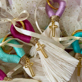 Μαρτυρικά Βάπτισης Μακραμέ Μπρελόκ Mermaid Αποχρώσεις