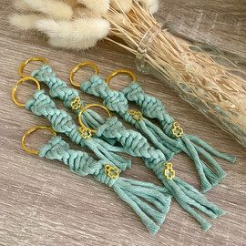 Μακραμέ Μαρτυρικά Βάπτισης Μπρελόκ Spiral Knot Aloe