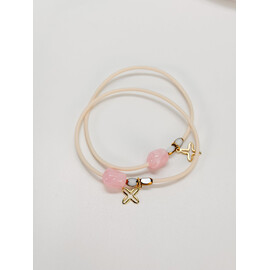 Μαρτυρικό Βραχιόλι Celfie & Co R-22 | Stainless Steel Σταυρός & Ροζ Χάντρα