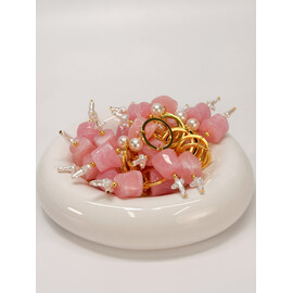 Μαρτυρικό Μπρελόκ Celfie & Co R-25 | Περλέ Σταυρός & Ροζ Ακρυλική Χάντρα