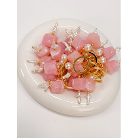 Μαρτυρικό Μπρελόκ Celfie & Co R-25 | Περλέ Σταυρός & Ροζ Ακρυλική Χάντρα