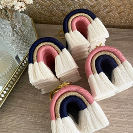 Μπομπονιέρα Bάπτισης Oυράνιο Tόξο Μακραμέ Μπρελόκ