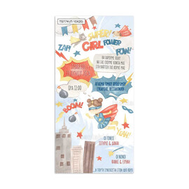 Προσκλητήριο Βάπτισης Παπυράκι Για Κορίτσι Με Θέμα Super Power Girl