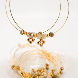 Μαρτυρικό Βραχιόλι Celfie & Co J-3 | Memory Wire, Κρύσταλλα & Επιχρυσωμένος Σταυρός