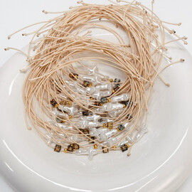 Μαρτυρικό Βραχιόλι Celfie & Co J-5 | Εκρού Κορδόνι, Περλέ Σταυρός & Κυβάκι Miyuki