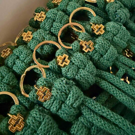 Μαρτυρικά Βάπτισης Μακραμέ Μπρελόκ Braided Cord Κυπαρισσί