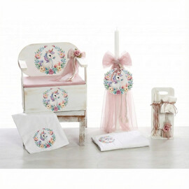 Σετ Βάπτισης Για Κορίτσι Παγκάκι "Floral Unicorn"