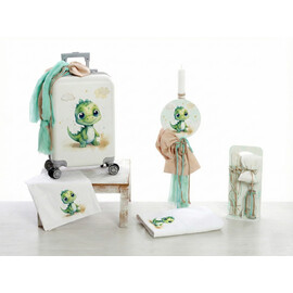 Σετ Βάπτισης Για Αγόρι Τρόλεϊ "Watercolor Dinosaur"