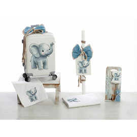 Σετ Βάπτισης Για Αγόρι Τρόλεϊ "Watercolor Elephant"