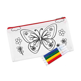 Υφασμάτινη Κασετίνα Πεταλούδα Με Μαρκαδόρους 20×11.5cm