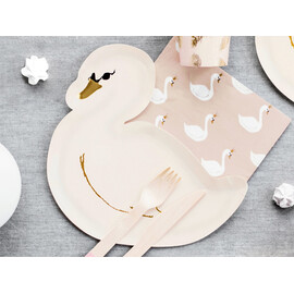 Χάρτινα Πιάτα Κύκνος (σετ 6 τεμαχίων)