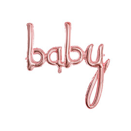 Foil Μπαλόνι Baby Ροζ Χρυσό