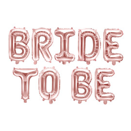 Σετ Foil Μπαλόνια Γράμματα "Bride to be" (ροζ χρυσό)
