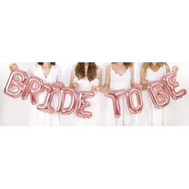 Σετ Foil Μπαλόνια Γράμματα "Bride to be" (ροζ χρυσό)