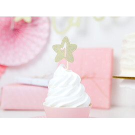 Διακοσμητικά Για Cupcakes One Xρυσό (σετ 6 τεμαχίων)