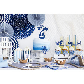 Χάρτινα Κουτάκια Ποπ Κορν Ριγέ (σετ 6 τεμαχίων)