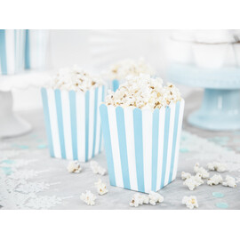 Χάρτινα Κουτάκια Ποπ Κορν Ριγέ (σετ 6 τεμαχίων)