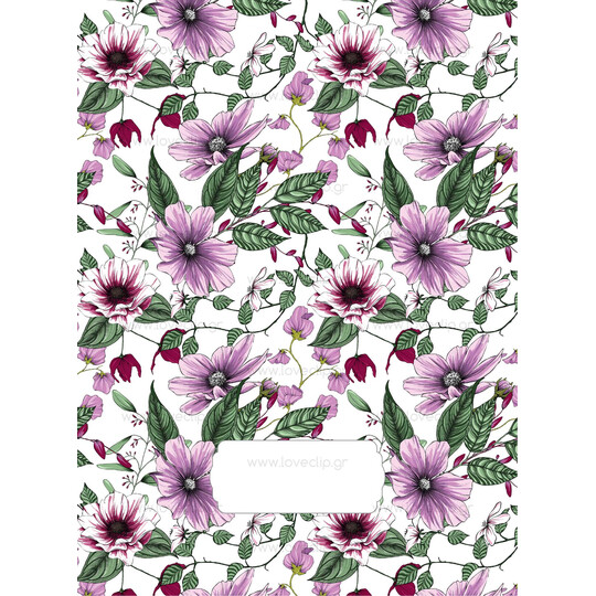 Προσκλητήριο Γάμου Floral Spring Purple Dark