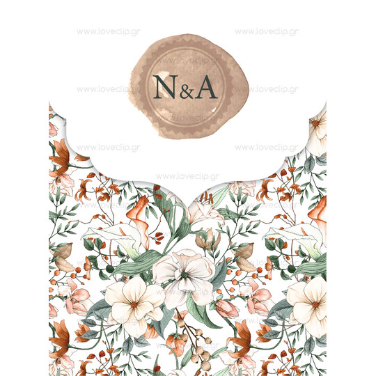 Προσκλητήριο Γάμου Floral Green Boheme Dark