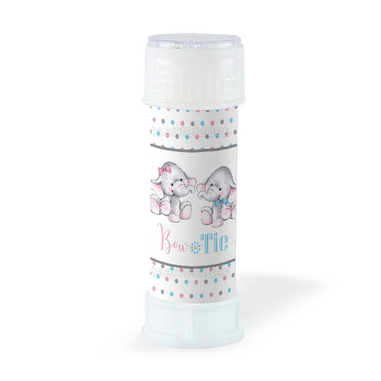 Παιδική Μπομπονιέρα Βάπτισης Σαπουνόφουσκες Δίδυμα Ελεφαντάκια