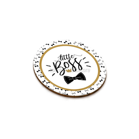 Μπομπονιέρα Βάπτισης Ξύλινο Σουβέρ Little Boss TS252