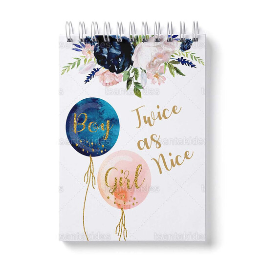 Παιδική Μπομπονιέρα Βάπτισης Για Δίδυμα Μπλοκάκι Ζωγραφικής Με Θέμα Μπαλόνια