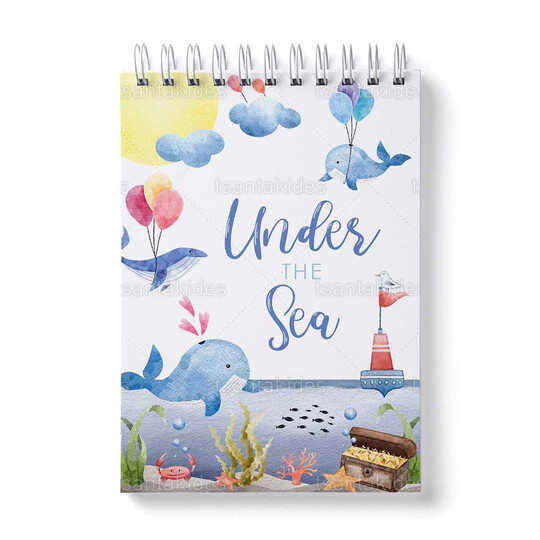 Παιδική Μπομπονιέρα Βάπτισης Μπλοκάκι Ζωγραφικής Με Θέμα Φάλαινα