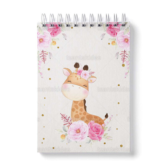 Παιδική Μπομπονιέρα Βάπτισης Μπλοκάκι Ζωγραφικής Με Θέμα Καμηλοπάρδαλη