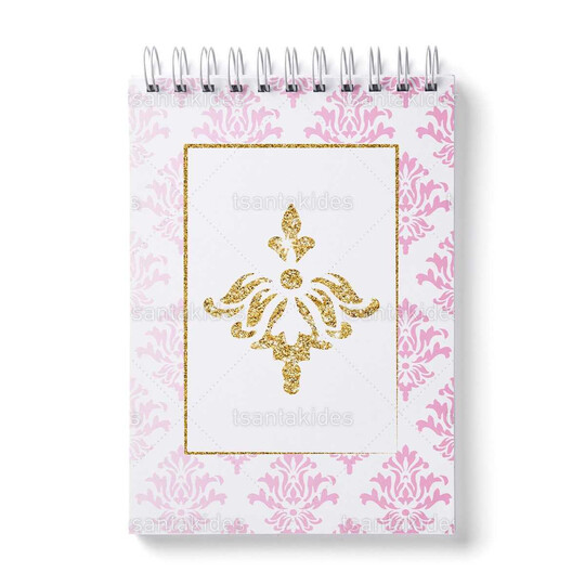 Παιδική Μπομπονιέρα Βάπτισης Μπλοκάκι Ζωγραφικής Damask Pink