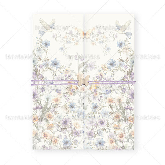 Προσκλητήριο Βάπτισης Για Κορίτσι Λουλούδια TS1911 Προσκλητήριο Βάπτισης Για Κορίτσι Λουλούδια TS1911