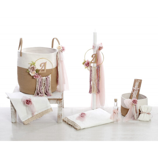 Σετ Βάπτισης Για Κορίτσι Μονόγραμμα ΣΔΣ-2523 Σετ Βάπτισης Για Κορίτσι Μονόγραμμα ΣΔΣ-2523