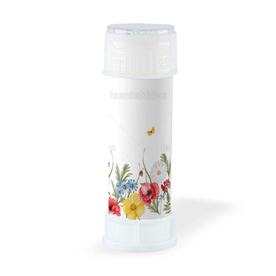 Παιδική Μπομπονιέρα Βάπτισης Σαπουνόφουσκες "Red Wildflowers"