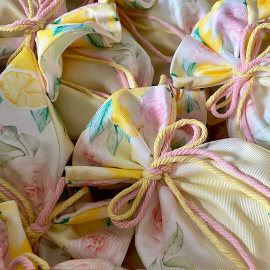 Μπομπονιέρα Βάπτισης Πουγκί Με Εκτύπωση Λεμόνι - TS280