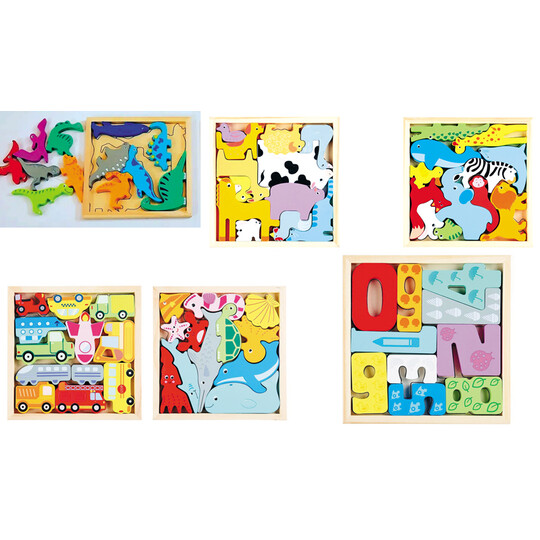 Ξύλινο 3D Πάζλ 16x16cm Μιξ Σχεδίων