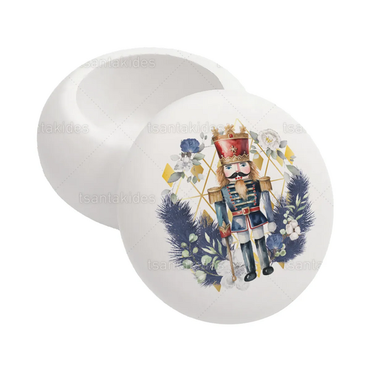 Χριστουγεννιάτικη Μπομπονιέρα Βάπτισης Βαζάκι Macaron Καρυοθραύστης