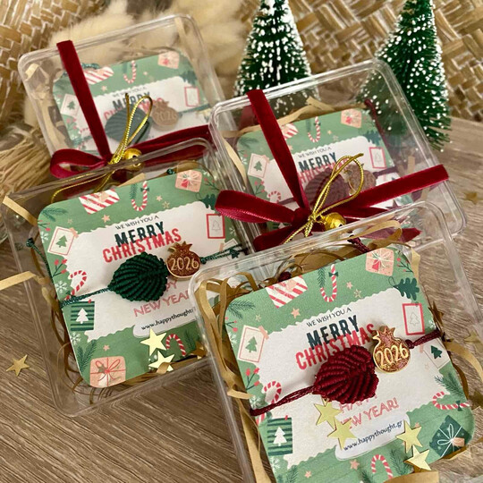 Γούρι 2026 Βραχιόλι Μακραμέ Φύλλο Με Ατσάλινο Ρόδι