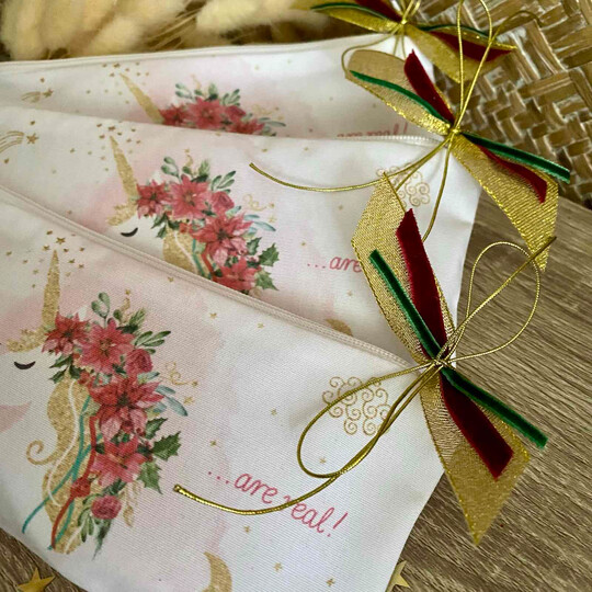 Χριστουγεννιάτικη Παιδική Μπομπονιέρα Βάπτισης Κασετίνα Μονόκερος