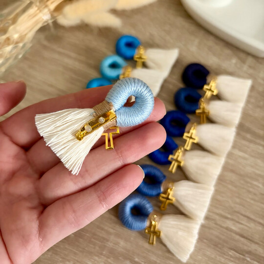 Μαρτυρικά Μακραμέ Παραμάνα Μπλε Αποχρώσεις