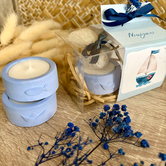 Μπομπονιέρα Βάπτισης Βάση Για Ρεσώ Καραβάκι Και Ψαράκι