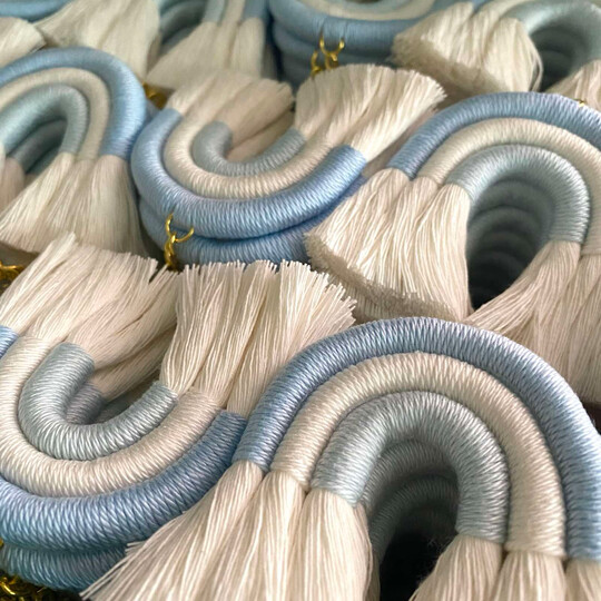 Μπομπονιέρα Bάπτισης Μπρελόκ Μακραμέ Oυράνιο Tόξο 173-105-509