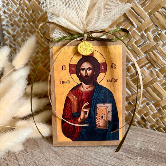 Μπομπονιέρες Βάπτισης Ξύλινες Εικόνες Χριστού Παναγίας Αγίου