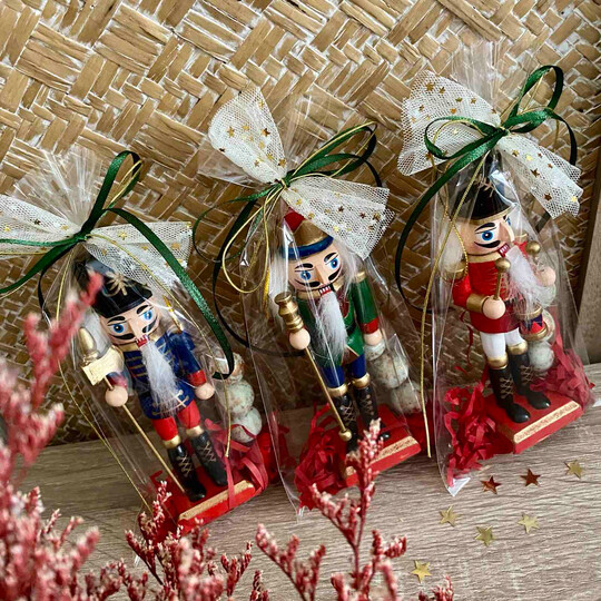 Παιδική Χριστουγεννιάτικη Μπομπονιέρα Βάπτισης Ξύλινος Καρυοθραύστης