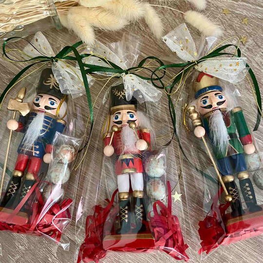 Παιδική Χριστουγεννιάτικη Μπομπονιέρα Βάπτισης Ξύλινος Καρυοθραύστης