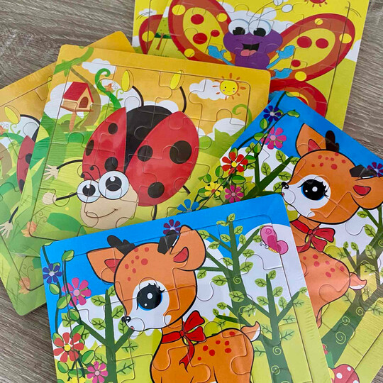 Παιδική Μπομπονιέρα Βάπτισης Ξύλινο Πάζλ 16 Κομμάτια