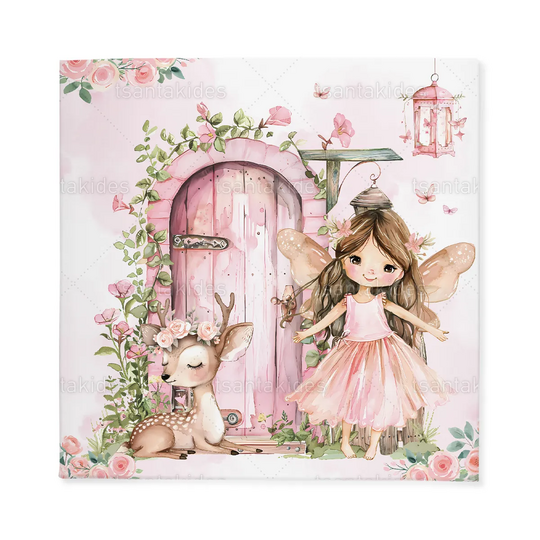 Προσκλητήριο Βάπτισης Βιβλιαράκι Fairy Garden