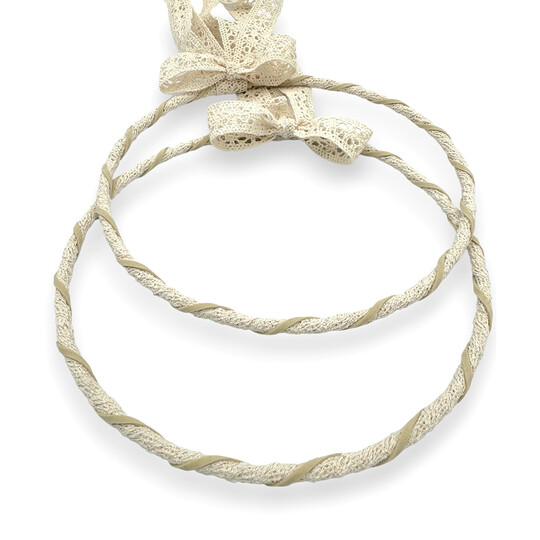 Στέφανα Γάμου Εκρού Δαντέλα Εκρού Δέρμα