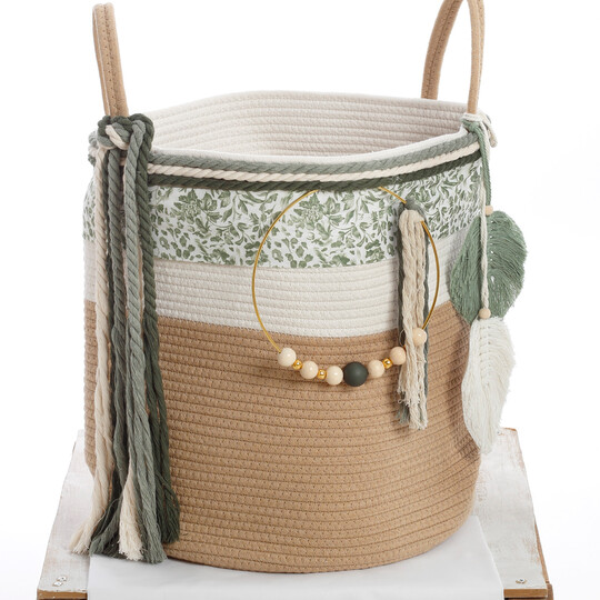 Σετ Βάπτισης Για Αγόρι Καλάθι Rope "Green Macrame Dreams"