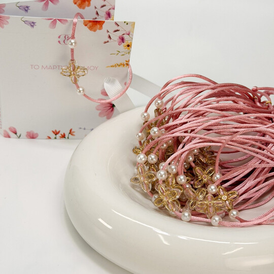 Μαρτυρικό Βραχιόλι Celfie & Co R-26 | Σάπιο Μήλο & Ακρυλικός Σταυρός Λουλούδι